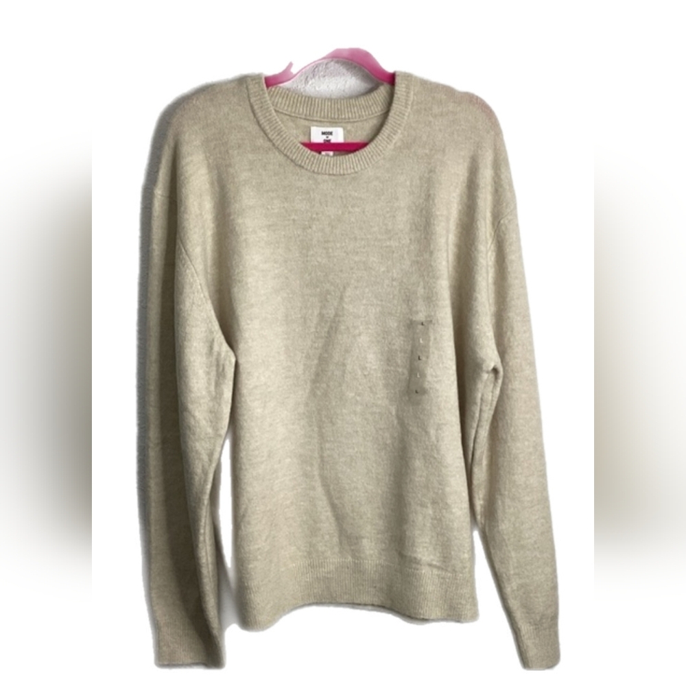 Mode Of One Men's Cream Sweater Table Dark Ecru Size Large NWT